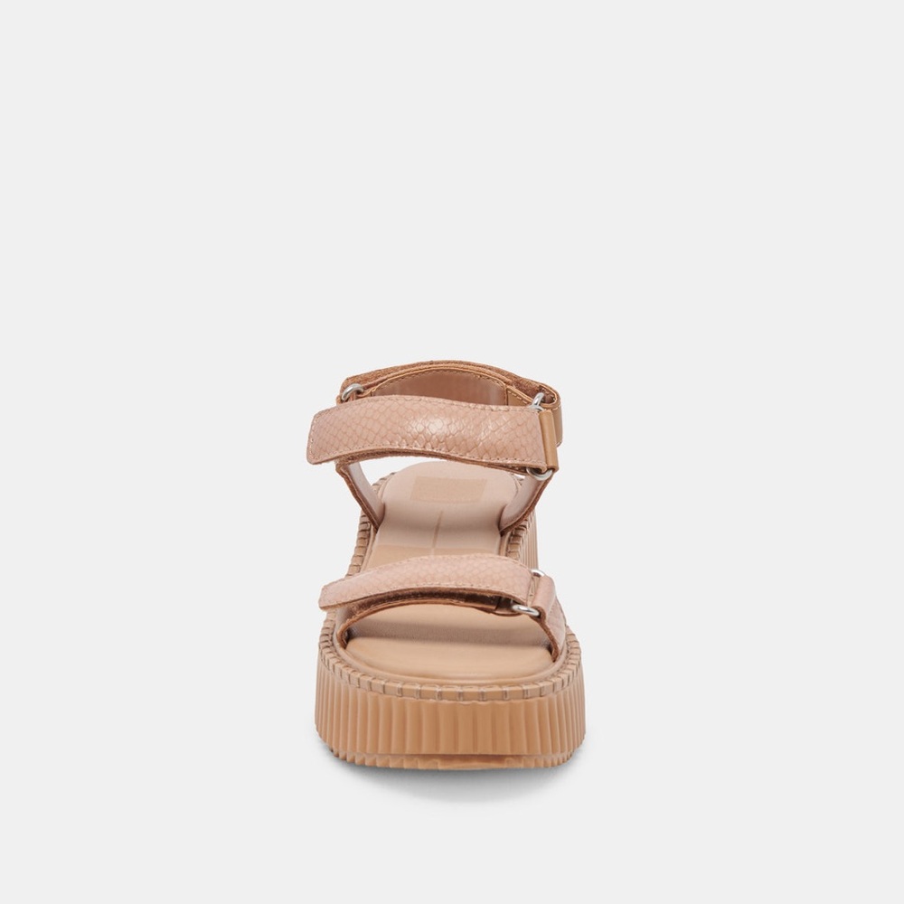 Dolce Vita Debra Sandals in Embossed Toffee Tan Platform Sandals, Size 7.5 - Picture 6 of 17